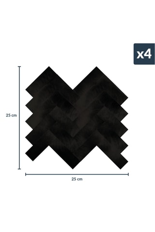 4 crédences adhésives Chevron - Noir