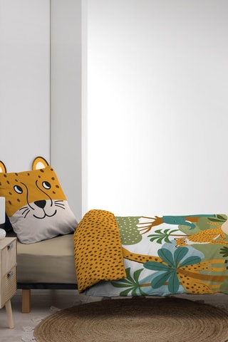 Parure de couette réversible en coton 42 fils/cm² Zanimo - Jaune