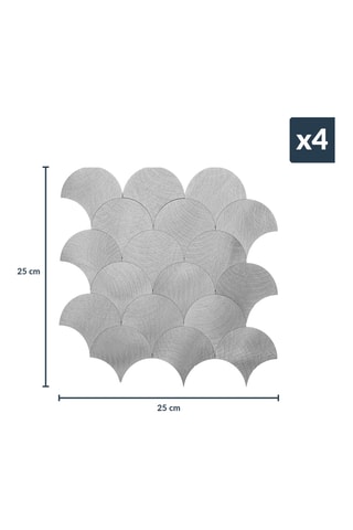 4 crédences adhésives Scale - Gris
