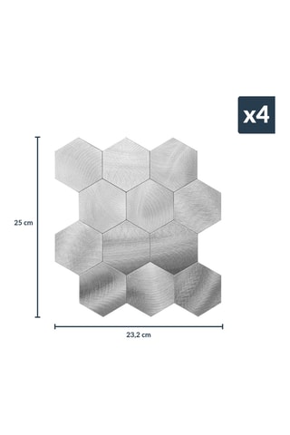4 crédences adhésives Hexa - Gris