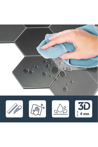 4 crédences adhésives Hexa - Gris
