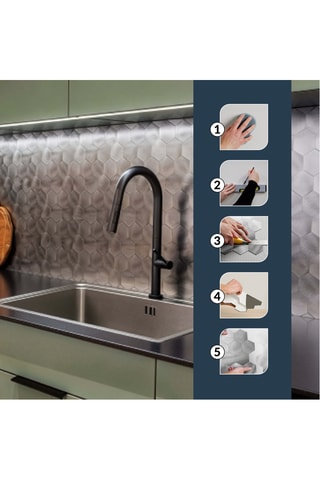 4 crédences adhésives Hexa - Gris