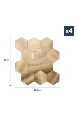 4 crédences adhésives Hexa - Cuivre