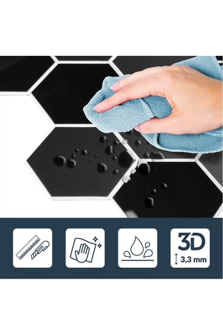 4 crédences adhésives Hexa - Noir