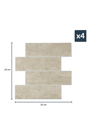 4 crédences adhésives Pierre - Beige