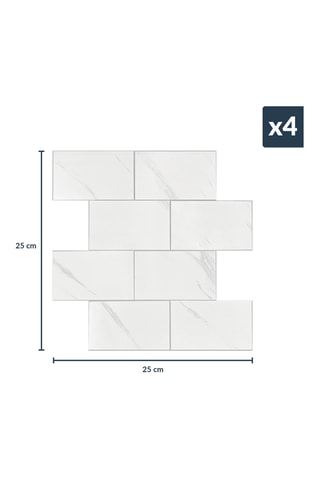 4 crédences adhésives Careo - Blanc