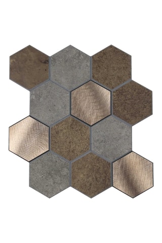 4 crédences adhésives Hexa - Gris et marron