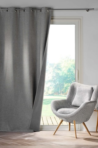 Rideau polyester Crepuscule - Gris - 140 x 260 cm