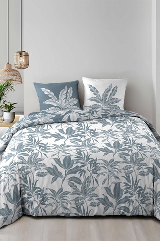 Parure de couette réversible en coton 57 fils/cm² Hera - Bleu