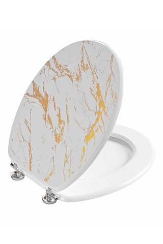 Abattant WC Aquamarbre - Blanc et doré