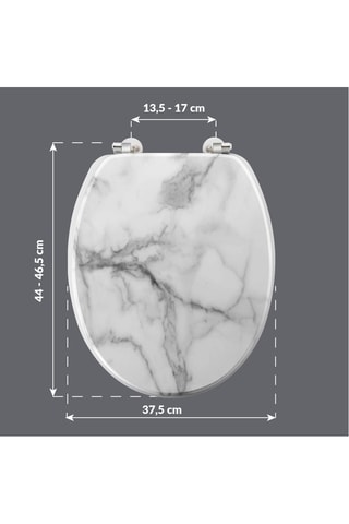Abattant WC Marbre - Blanc et gris