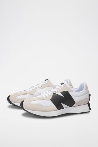 Sneakers in pelle scamosciata MS327 - Bianco e nero