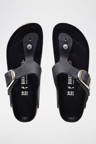 Infradito in pelle Gizeh Big Buckle - Nero