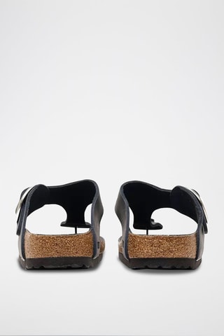 Infradito in pelle Gizeh Big Buckle - Nero