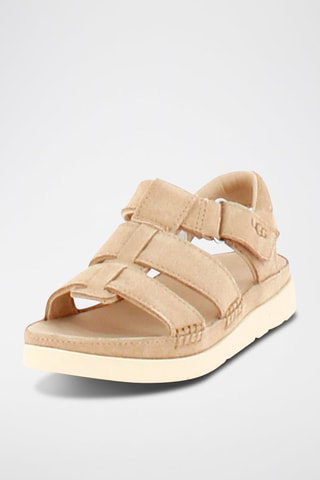 Sandali platform in pelle Goldenstar - Beige