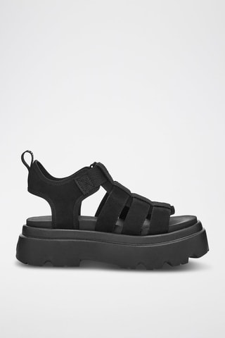 Sandali in pelle scamosciata Cora - Nero