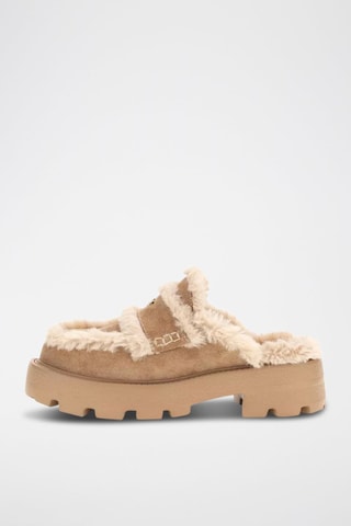 Sabot imbottiti in pelle scamosciata Yaneta - Beige