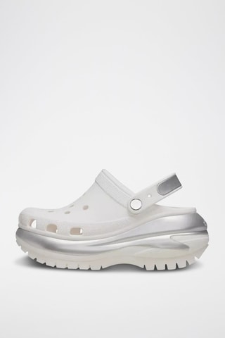 Sabot platform Mega Crush Metallic - Bianco e argentato