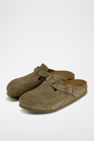 Sabot in pelle scamosciata Boston - Kaki