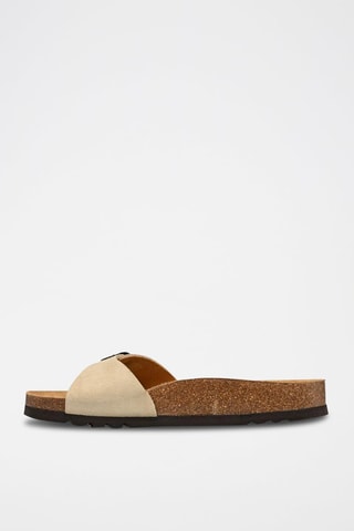 Ciabatte in pelle scamosciata Estelle - Beige