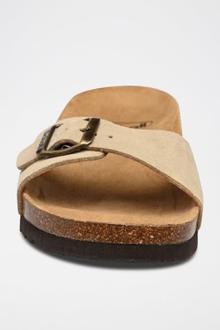 Ciabatte in pelle scamosciata Estelle - Beige