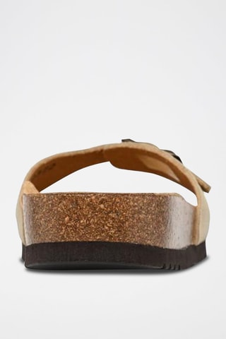Ciabatte in pelle scamosciata Estelle - Beige