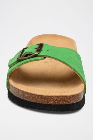 Ciabatte in pelle scamosciata Estelle - Verde