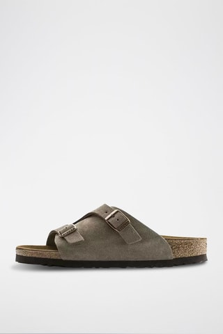 Ciabatte in pelle scamosciata Zurich - Taupe