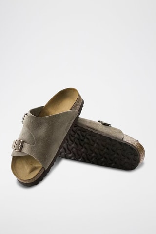 Ciabatte in pelle scamosciata Zurich - Taupe