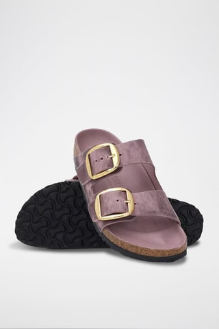 Ciabatte in pelle Arizona Big Buckle - Viola