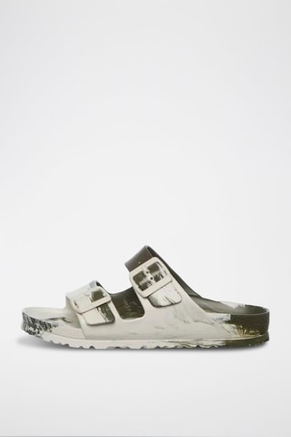 Ciabatte in pelle scamosciata Arizona - Bianco e kaki