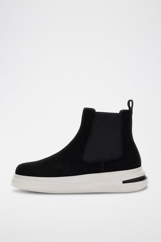 Stivaletti Beatles platform in pelle scamosciata Elko - Nero