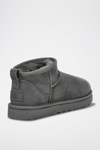 Stivaletti imbottiti in pelle scamosciata Classic Ultra Mini - Grigio
