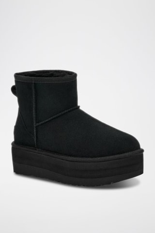 Stivaletti platform in pelle scamosciata Classic Mini - Nero