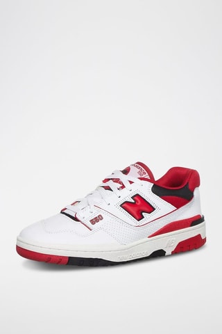 Sneakers in pelle 550 - Bianco e rosso