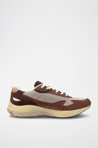 Sneakers in pelle scamosciata Wave Rider B - Marrone e beige