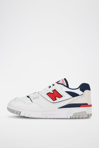 Sneakers in pelle 550 - Bianco e rosso