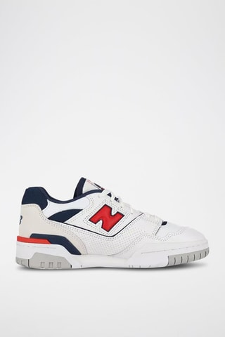 Sneakers in pelle 550 - Bianco e rosso