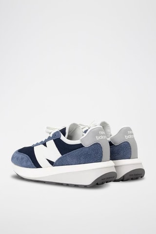 Sneakers in pelle 370 - Blu e bianco