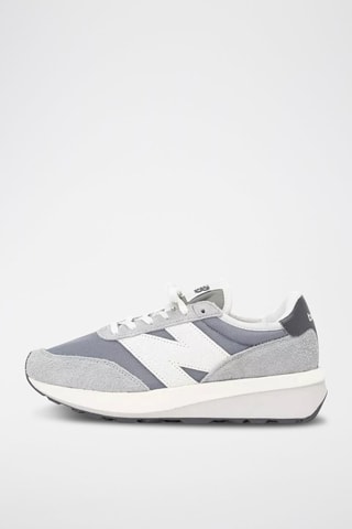 Sneakers in pelle 370 - Grigio e bianco