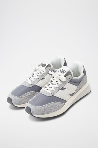Sneakers in pelle 370 - Grigio e bianco