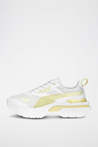 Sneakers in pelle Kosmo Rider Tech - Bianco e giallo