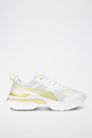 Sneakers in pelle Kosmo Rider Tech - Bianco e giallo