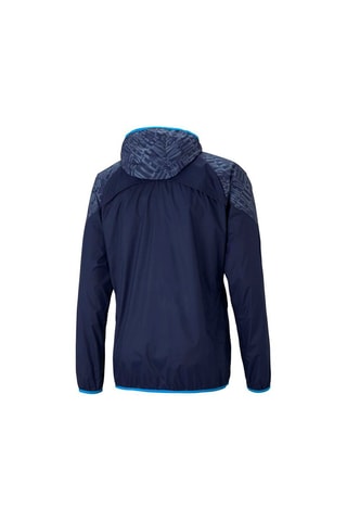 Giacca a vento con cappuccio OM - Navy e celeste