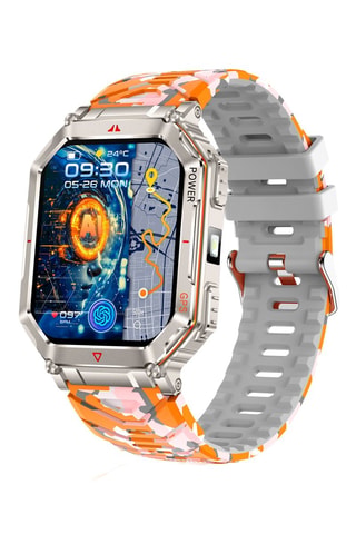 Montre connectée KR92 - Gris clair et orange
