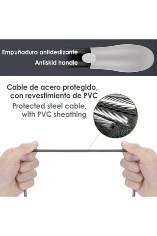 Corda digital de saltar de fitness para adulto - Cinzento e preto
