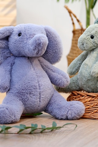 Peluche éléphant -  Violet - 30 x 24 cm