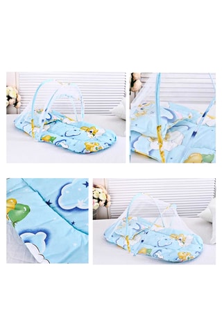 Moustiquaire pliable portable pour bébé avec matelas et oreiller - 60 x 58 x 55 cm