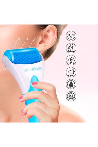 Rouleau à glace facial Rose et blanc