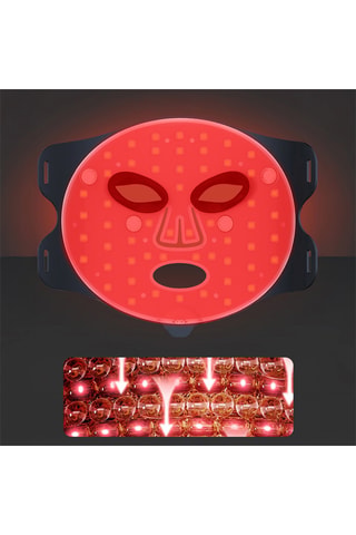 Máscara facial tratamento luz LED comando de silicone
